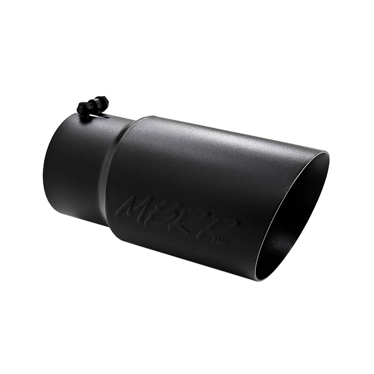 MBRP Tip, 6" O.D. Dual Wall Angled 5" inlet 12" length - Black Coated