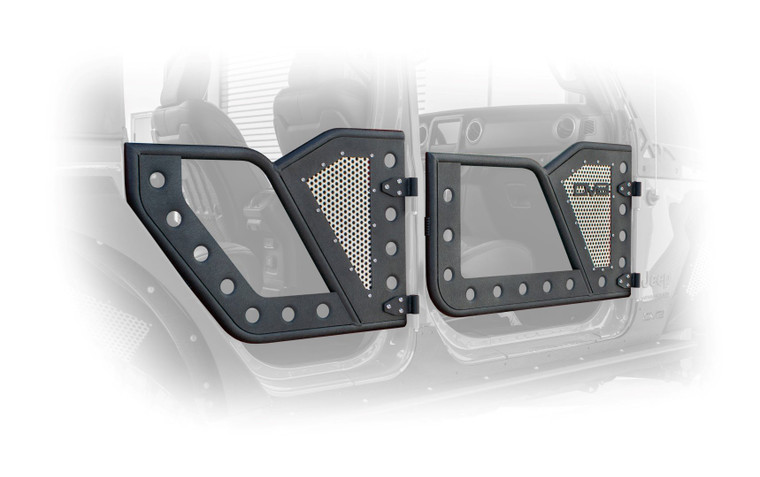 DV8 Offroad Wrangler/Gladiator Rock Doors Rear Pair Mesh Screen For 18-21 Jeep Wrangler JL/20-21 Gladiator JT