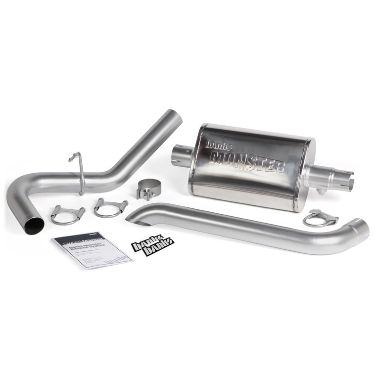 Banks Power Monster Exhaust System Single Exit Turndown 87-01 Jeep 4.0L Cherokee