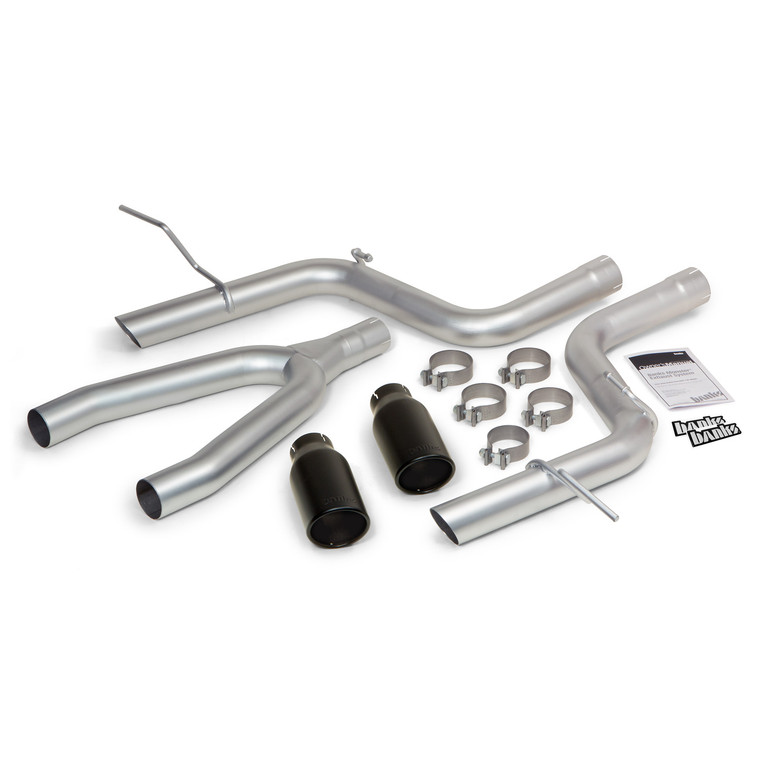 Banks Power Monster Exhaust System DualRear Exit Black Round Tips 14-15 Jeep Grand Cherokee 3.0L Diesel