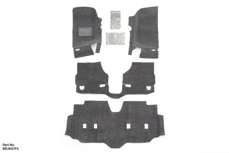 BEDRUG Jeep BEDRUG 2007-2017 Jeep Jk Unlimited 4DR Front 4pc Floor Kit (Includes Heat Shields)