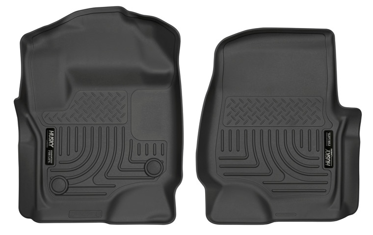 Husky Floor Liners 17-18 Ford F-250/ /F-350/F-450 Super Duty Front Floor Liners Black