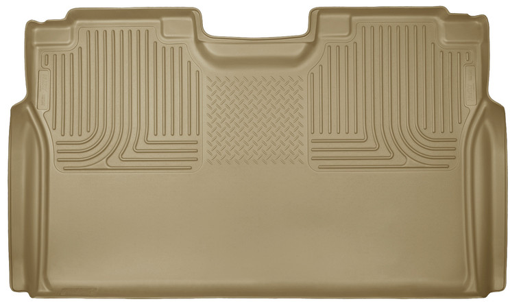 Husky Floor Liners 2nd Seat (Full Coverage) 2015 Ford F-150 SuperCrew Cab WeatherBeater-Tan