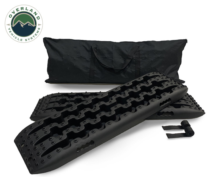 Overland Recovery Ramp w/ Pull Strap and Storage Bag - Black/Black