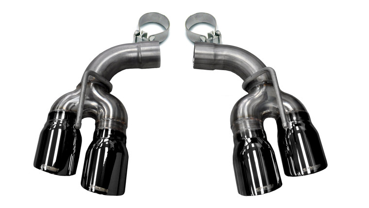 Corsa Two Twin 4" Black Tips Clamps Included Dual Rear Exit For Corsa Camaro SS/ZL1 Exhaust Only Stainless Steel
