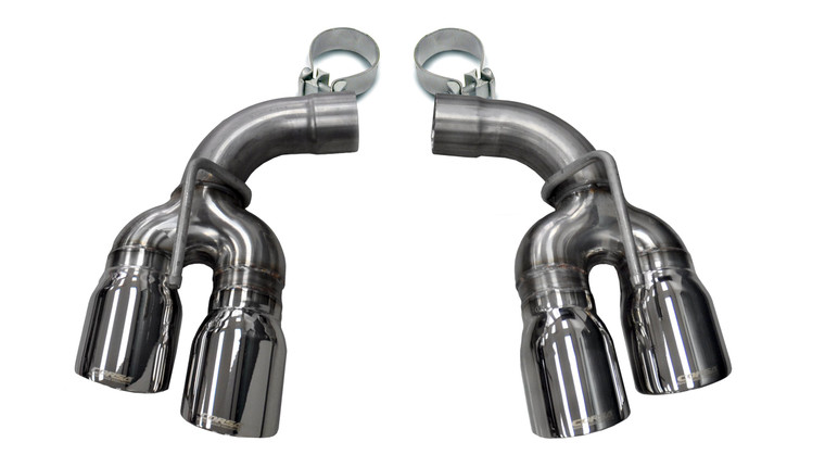 Corsa Two Twin 4" Polished Tips Clamps Included Dual Rear Exit For Corsa Camaro SS/ZL1 Exhaust Only Stainless Steel
