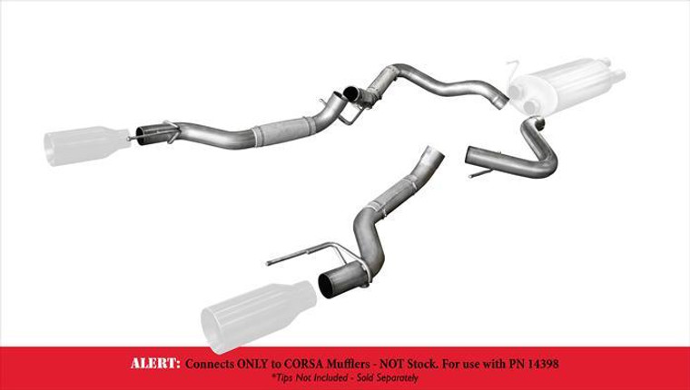 Corsa Cat-Back Conversion Dual Rear 17-Present Ford F150 Raptor EcoBoost 3.5L V6 Turbo Stainless Steel