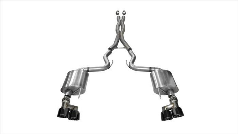 Corsa 3" Cat-Back Sport Dual Exhaust 4" Black Tips 15-Present Ford Mustang GT Fastback (No Valves) 5.0L V8 Stainless Steel