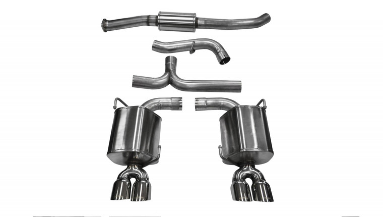 Corsa 3" Cat-Back Sport Dual Rear Exhaust 3.5" Polished Tips 11-14 Subaru Impreza STI/WRX Sedan 2.5L Turbo Stainless Steel