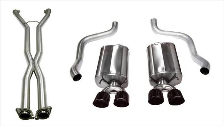 Corsa 2.5" Cat-Back Sport Dual Exhaust w/ Black 3.5" Tips 09-13 Corvette 6.2L Stainless Steel