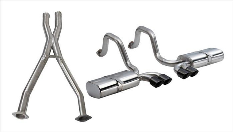 Corsa 2.5" Cat-Back Sport Dual Exhaust w/ Black 3.5" Tips 97-04 Corvette / Z06 5.7L Stainless Steel