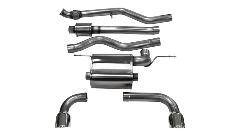 Corsa 3" Cat-Back Touring Dual Rear Exit Exhaust 3.5" Polished Tips 12-18 BMW 335i F30 Sedan RWD Stainless Steel