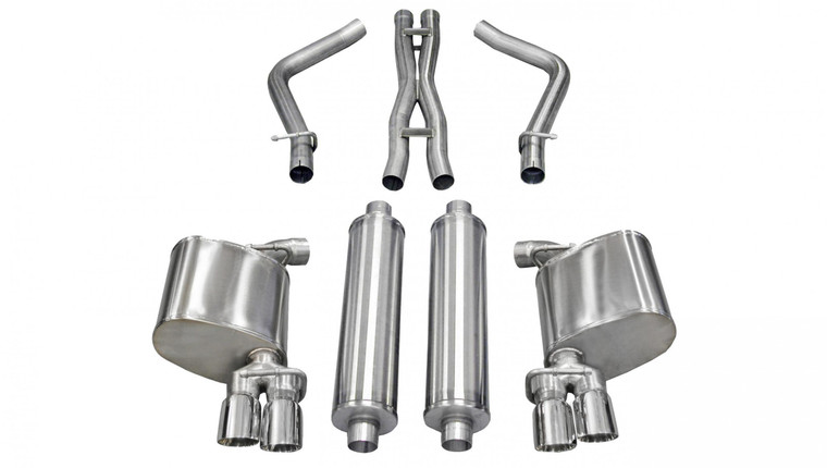 Corsa 2.5" Cat-Back Sport Dual Rear Exhaust 3" Polished Tips 11-14 Dodge Charger R/T 5.7L V8 Stainless Steel