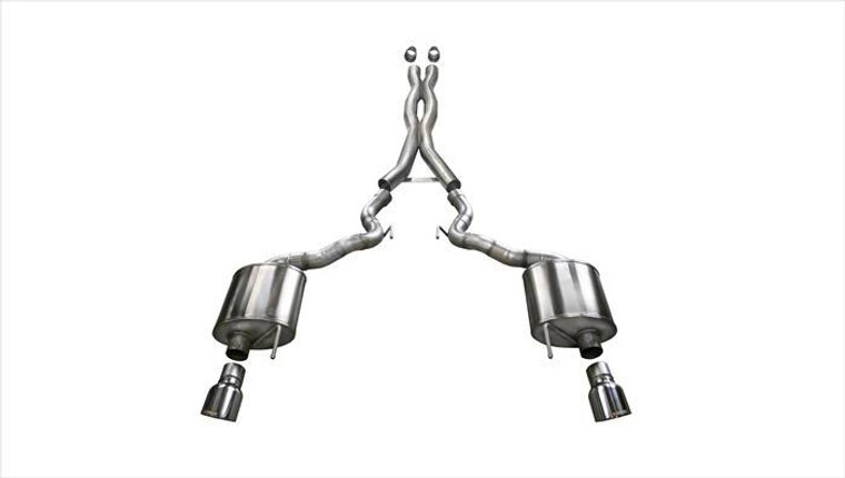 Corsa 3" Cat-Back Xtreme Dual Exhaust 4.5" Polished Tips 15-17 Ford Mustang GT Convertible 5.0L V8 Stainless Steel