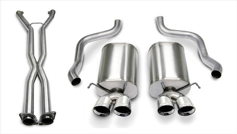 Corsa 2.5" Cat-Back Xtreme Dual Exhaust Polished 3.5" Tips 05-08 Corvette A6 Auto Trans 6.0L/6.2L Stainless Steel
