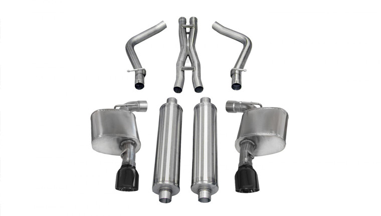 Corsa 2.75" Cat-Back Extreme Dual Exhaust 4.5" Black Tips 12-14 Chrysler 300/Dodge Charger SRT-8/SRT 6.4L V8 Stainless Steel