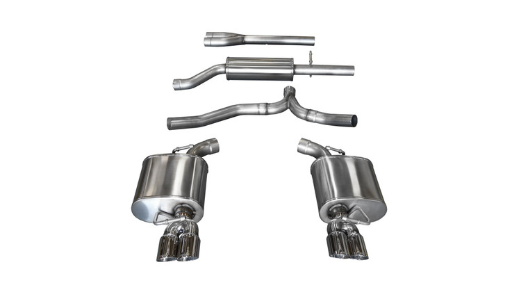 Corsa 2.5" Cat-Back Sport Dual Rear Exhaust 3" Polished Tips 11-14 Dodge Charger 3.6L V6 Stainless Steel