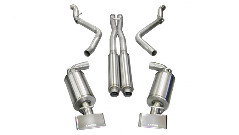 Corsa 2.75" Cat-Back Xtreme Dual Rear Exhaust GTX Polished Tips 08-10 Dodge Challenger SRT-8 6.1L V8 Stainless Steel