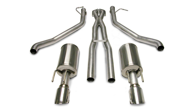 Corsa 2.5" Cat-Back Plus X-Pipe Sport Exhaust Dual Rear Exit 4" Polished Tips 05-06 Pontiac GTO 6.0L V8 Stainless Steel