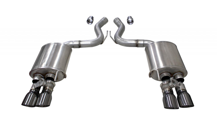 Corsa 3" Valved Axle-Back Sport Dual Exhaust Gunmetal 4" Tips 18-Present Mustang GT Fastback Active Valves 5.0L V8 Stainless Steel