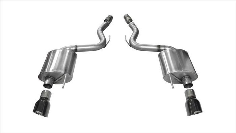 Corsa 3" Axle-Back Touring Dual Exhaust Black 4.5" Tips 15-17 Mustang GT Fastback 5.0L Stainless Steel