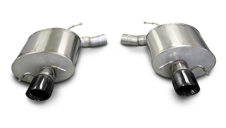 Corsa 2.5" Axle-Back Touring Dual Exhaust 4" Black Tips 09-14 Cadillac CTS-V Sedan 6.2L V8 Stainless Steel