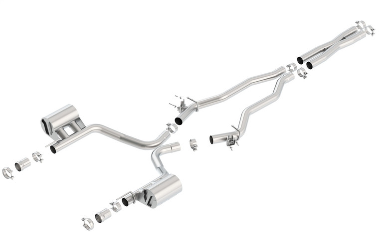 Borla ATAK Cat-Back Exhaust System 2015-2022 Dodge Challenger SRT/ 392 Hemi/ Scat Pack 392 6.4L V8 Auto./ Man. Trans. RWD 2 Door w/ MDS (cyl. deactivation) Valves. Borla System Includes Valve Simulators. Use Factory Bezel/ Valance - 140678