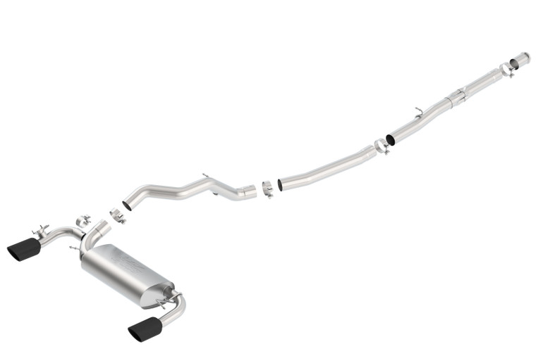 Borla ATAK Cat-Back Exhaust System 2016-2018 Ford Focus RS 2.3L 4 Cyl. Turbocharged Manual Trans All Wheel Drive 4 Door Hatchback w/ Sound Suppressing Valve Exhaust. BorlaSystem Contains Valve Simulator - 140730BC