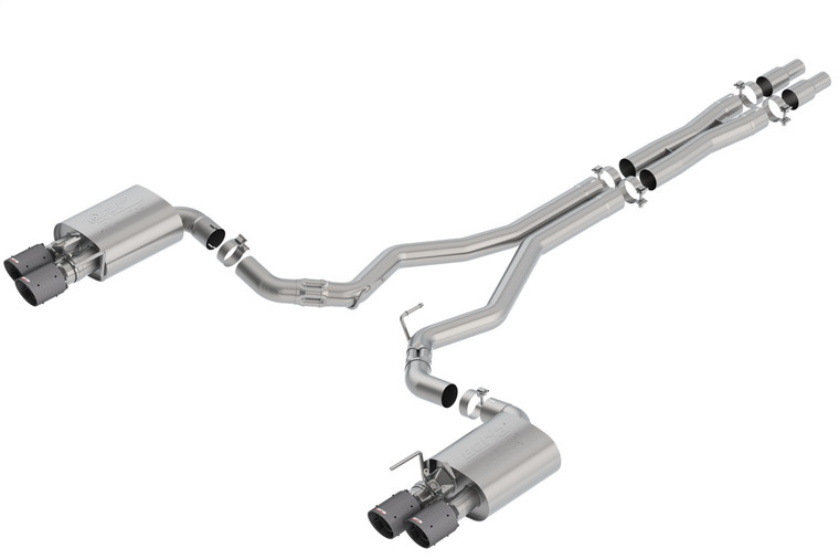 Borla ATAK Cat-Back Exhaust System 2018-2023 Ford Mustang GT (Incl. Bullitt Models) 5.0L V8 Auto/Man Trans Rear Wheel Drive 2 Door w/ Active Valve PerFormance Exhaust. NOT Recommended Convertible - 140743CFBA