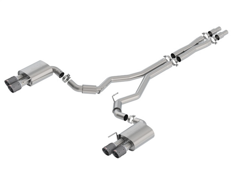 Borla S-Type Cat-Back Exhaust System 2018-2023 Ford Mustang GT 5.0L V8 Auto/Man Trans Rear Wheel Drive 2 Door w/OUT Active Valve Exhaust. NOT Recommended Convertible - 140745CF