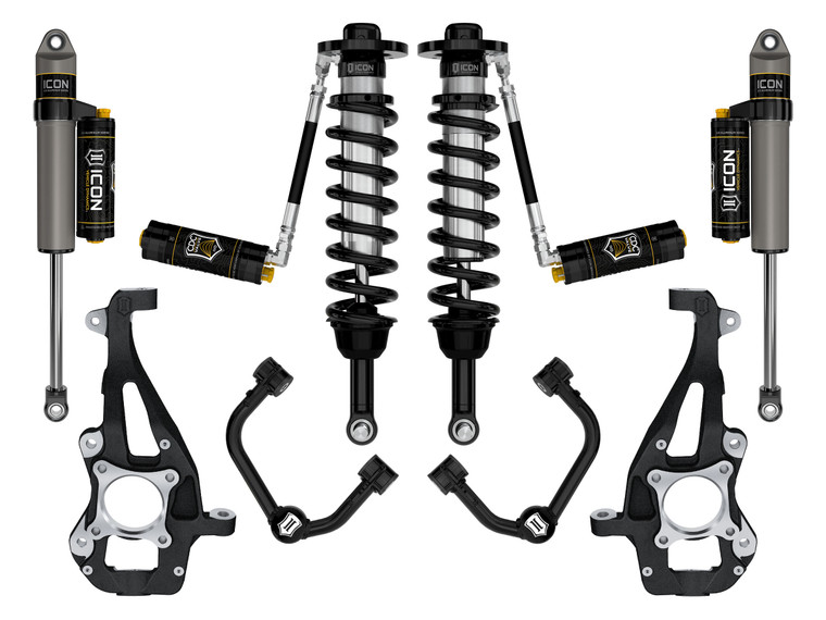 ICON 2021-2023 Ford F150 4WD 3.5-4.5"Stage 4 Suspension System w/ Tubular Upper Control Arms