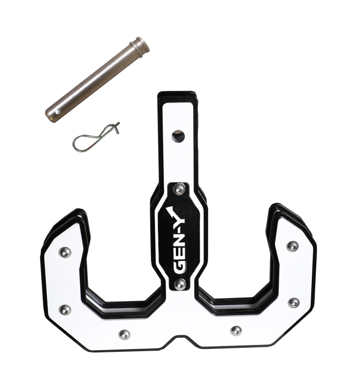 Gen-Y Hulk 2.0 16K Tow Hook 2in Shank w/GH-099 Pin/GH-011 Clip - Black/White
