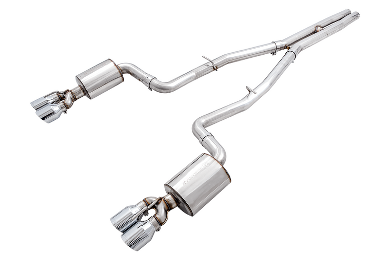 AWE Touring Edition Exhaust for 17+ Challenger 5.7 - Non-Resonated - Chrome Silver Quad Tips