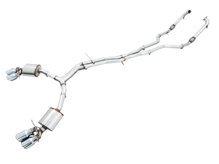 AWE Touring Edition Exhaust for Audi B9 S5 Sportback - Non-Resonated - Chrome Silver 102mm Tips