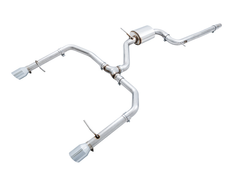 AWE Track Edition Exhaust - Resonated - for MK7 Jetta GLI w/ High Flow Downpipe (not included) - Chrome Silver Tips