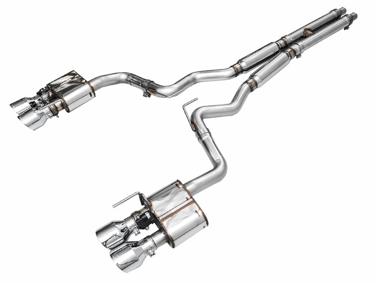 AWE SwitchPath™ Exhaust for S650 Mustang GT Fastback - Quad Chrome Silver Tips