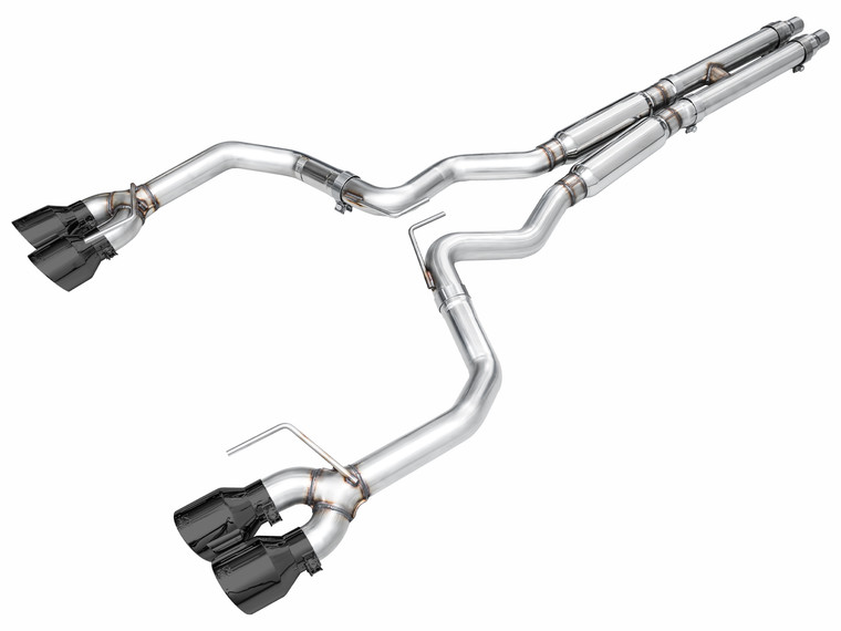 AWE Track Edition Exhaust for S650 Mustang Dark Horse - Quad Diamond Black Tips