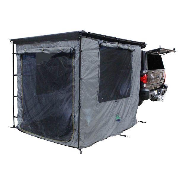 Overland HD Nomadic 2.0 Awning Room Enclosure, Grey Body, Green Trim (4 Walls and Floor) Overland Vehicle Systems