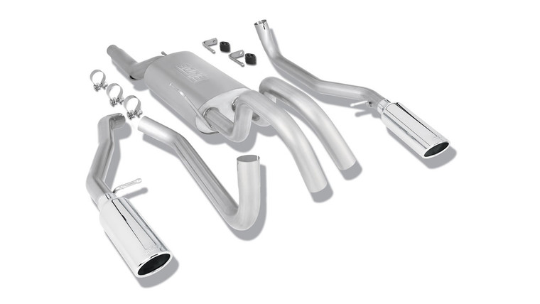 Borla 3" Into Dual 2.25" Out Cat-Back Exhaust 2009-2010 Ford F-150 4.6l/ 5.4l V8, Touring Series -140291