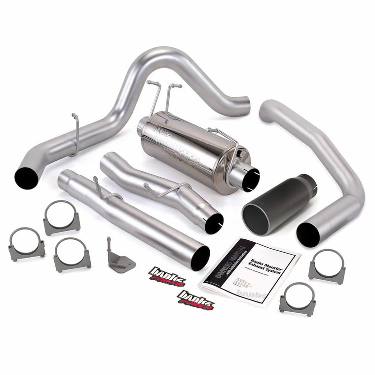 Banks Power 4" Monster Exhaust 2003-07 Ford 6.0L - Black Tip (Ec/Sb)