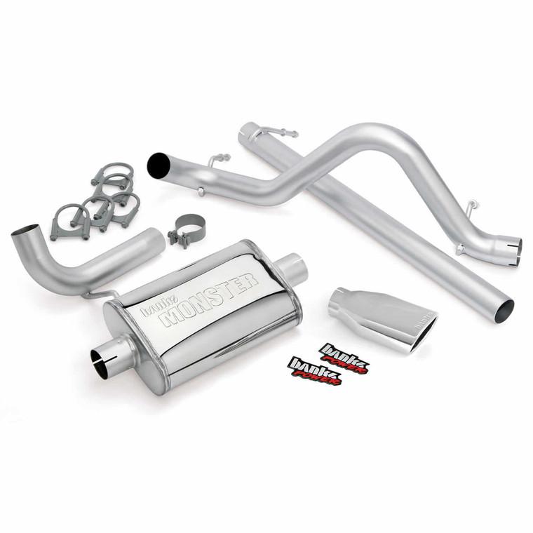 Banks Power 2.5" Monster Exhaust 2007-11 Jeep 3.8L Wrangler 2 Door - Chrome Tip