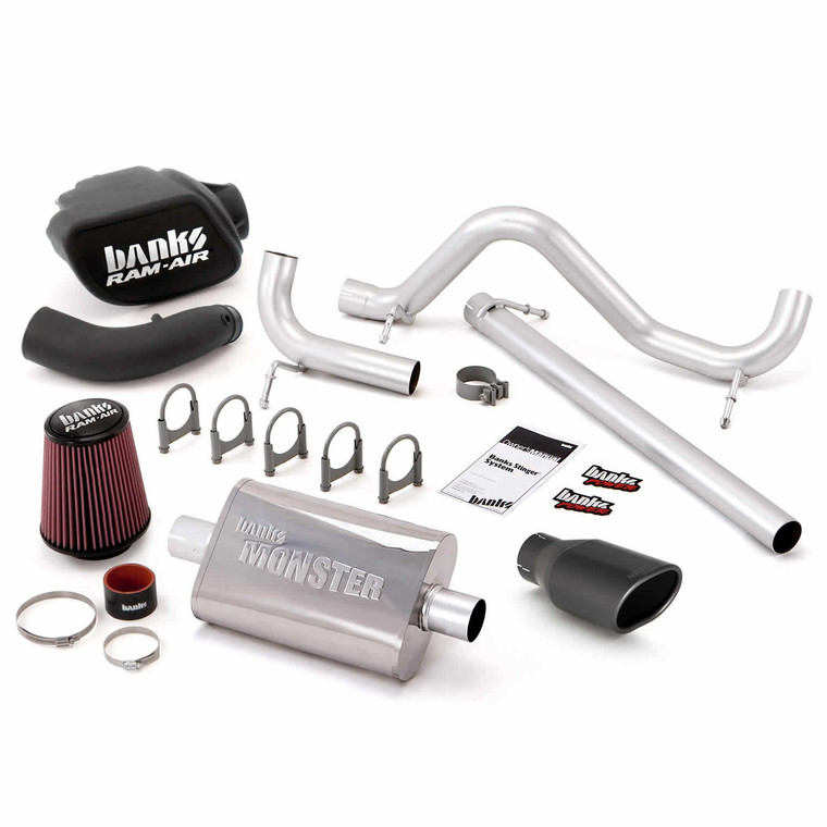 Banks Power Stinger Kit 2007-11 Jeep 3.8L Wrangler 2 Door - Black Tip