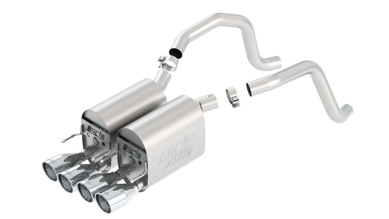 Borla Single 2.5" Into Muffler, Dual 2" Out Axle-Back Exhaust C6 Corvette 2005-2008 Axle-Back Exhaust Atak