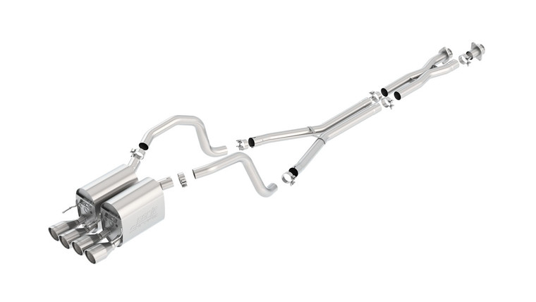 Borla Single 2.5" Into Muffler, Exiting Dual 2" Cat-Back Exhaust C6 Corvette 2005-2008 Cat-Back Exhaust S-Type Ii