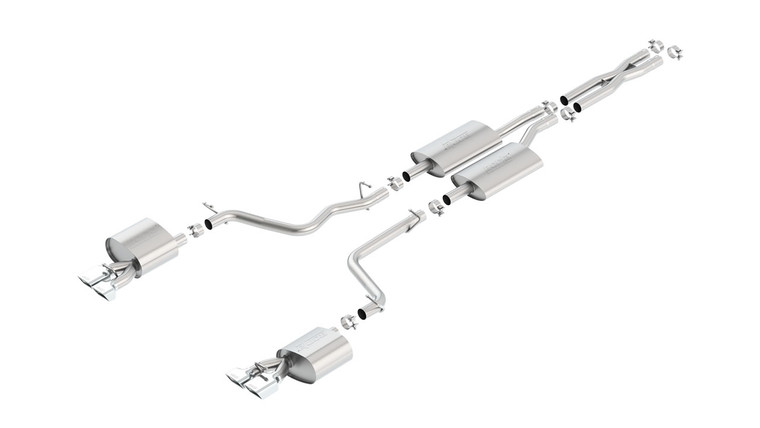 Borla 2.5" Split Into Two, 2" Cat-Back Exhaust Challenger Se/ Sxt V6 2011-2014 Cat-Back Exhaust S-Type