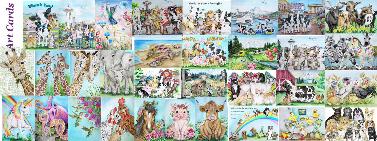Original Paintings of animals, pet portraits, cards, calendars