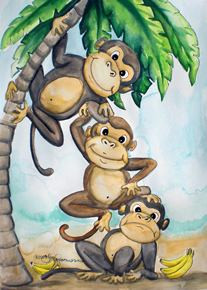 monkeys chimps - Udderly Delightful Designs by Lisa Rasmussen