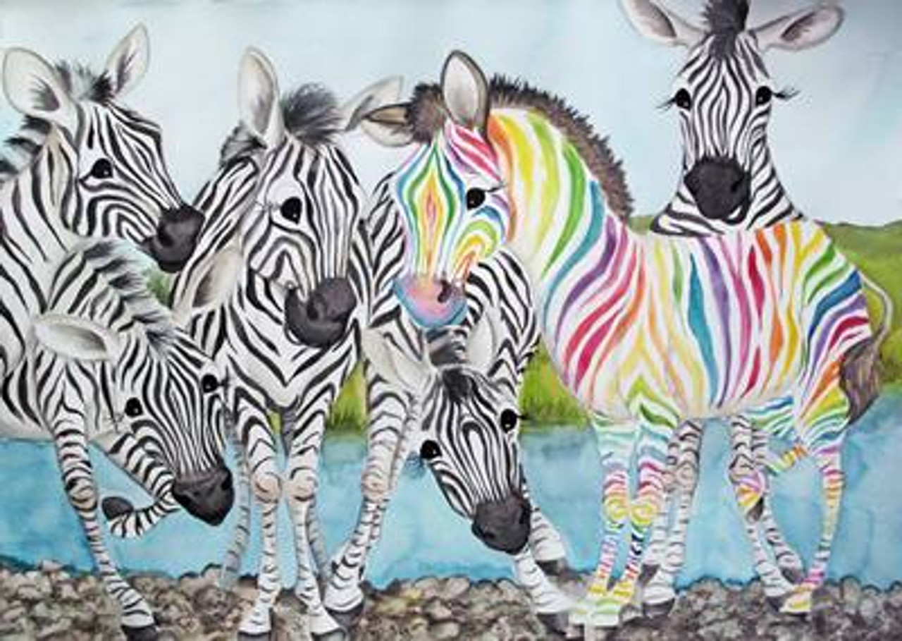 rainbow zebra card - Udderly Delightful Designs by Lisa Rasmussen