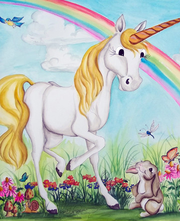 unicorn prints matted 8x10 - Udderly Delightful Designs by Lisa