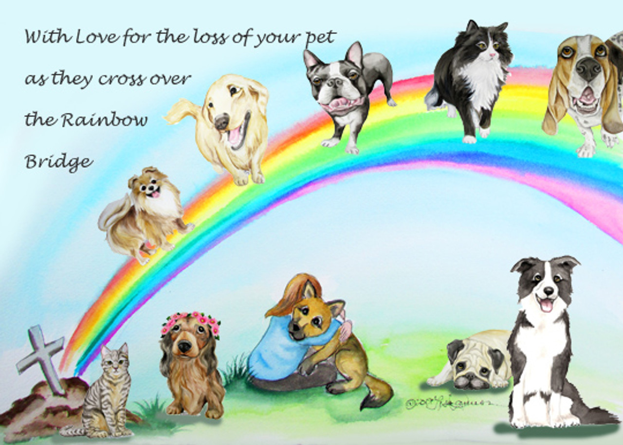 Rainbow Bridge 5x7 Notecard Blank W Envelope By Lisa Rasmussen